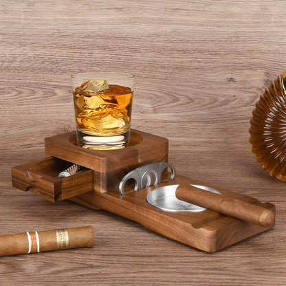 Cigar Ashtray With Cigar Drawer
