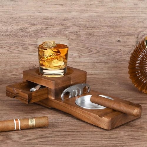 Cigar Ashtray With Cigar Drawer